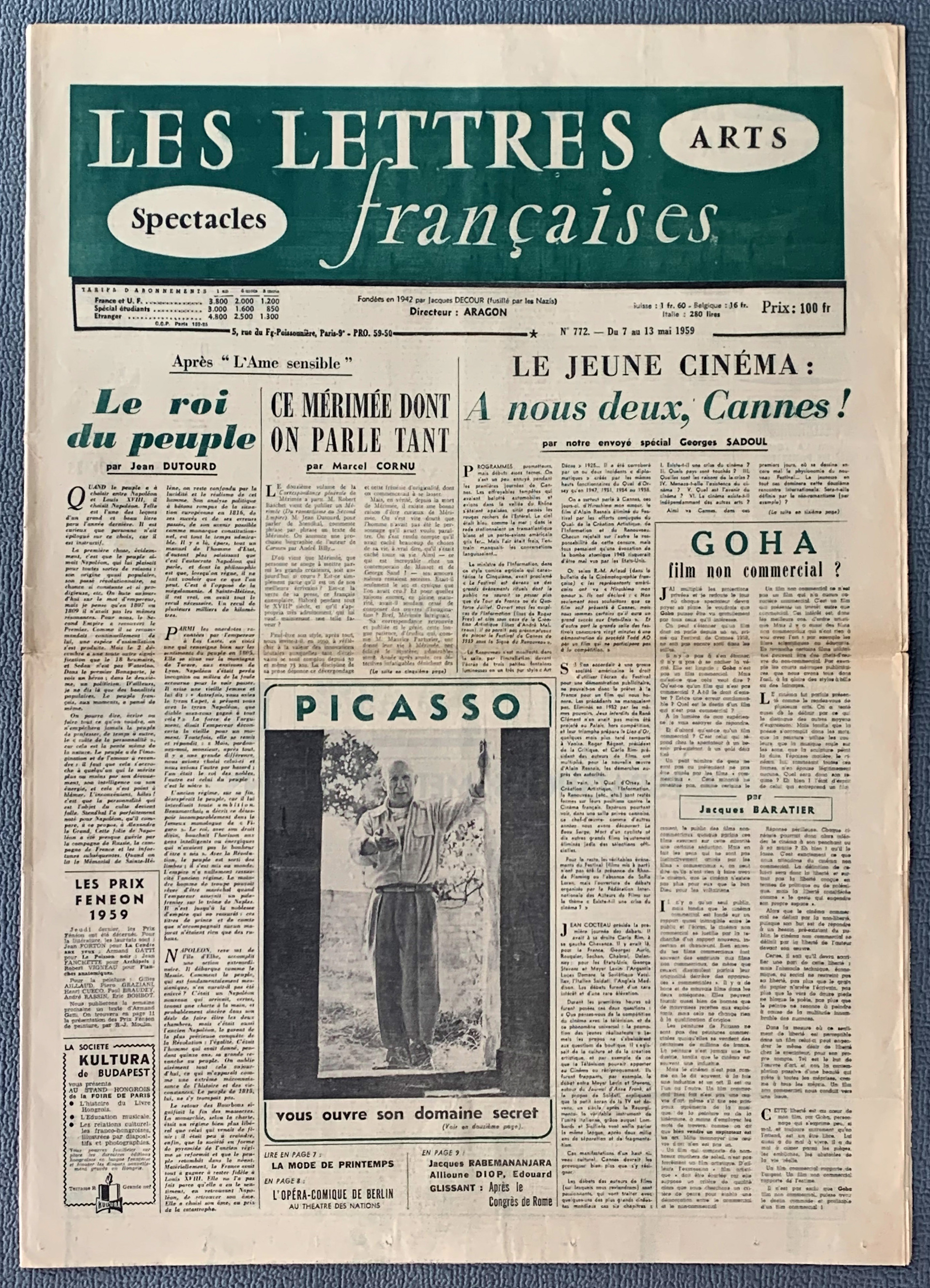 Lettres francaises 772-  7.5-  13.5. 1959